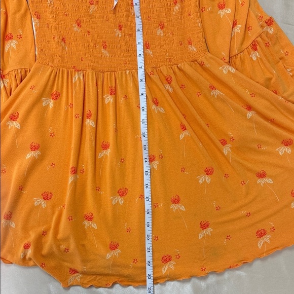 Free People Lana Floral Off-Shoulder Top in Orange Medium - Picture 11 of 11